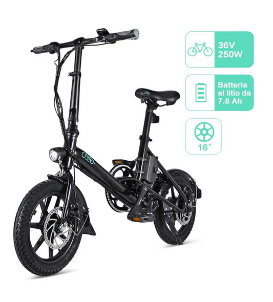HIMO Z16 | Bicicletta elettrica | Ruote 16" | Motore 250W | 36V 10Ah | Batteria al Litio rimovibile | Ammortizzatore Posteriore IPX7 impermeabile